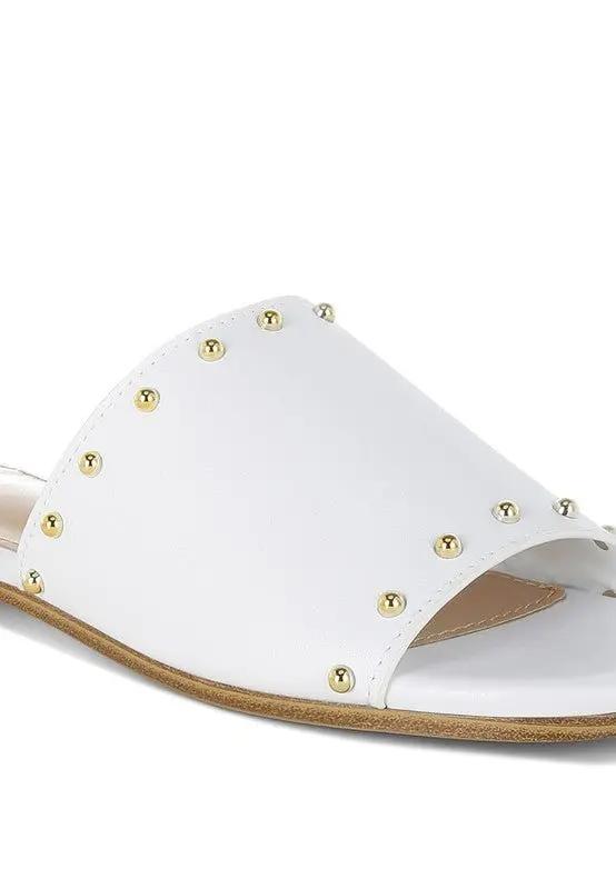 Dresses Rag Company Renaldi Genuine Leather Studded Slip-On Flats for Women