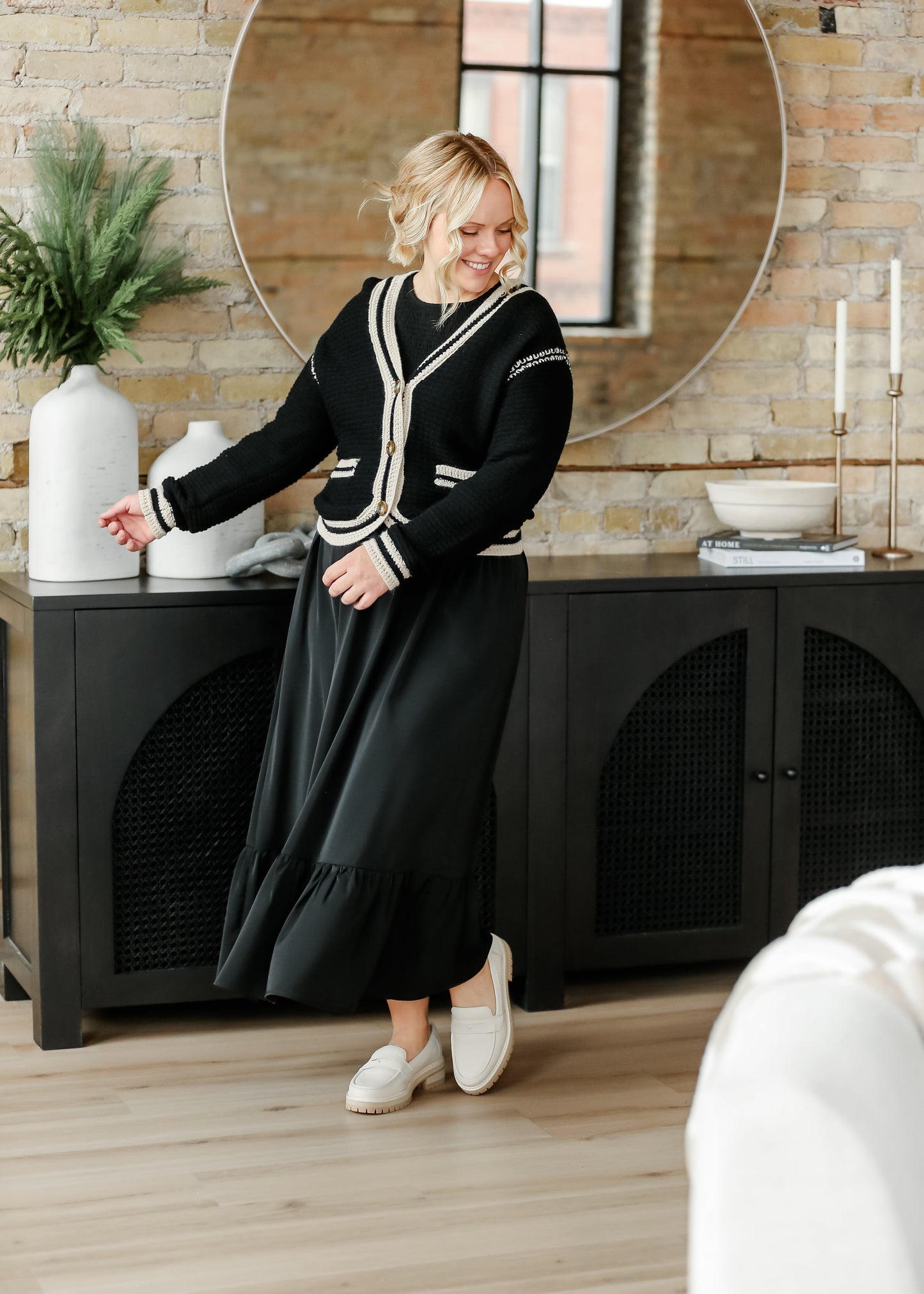 Renee Smocked Bodice Long Sleeve Maxi Dress