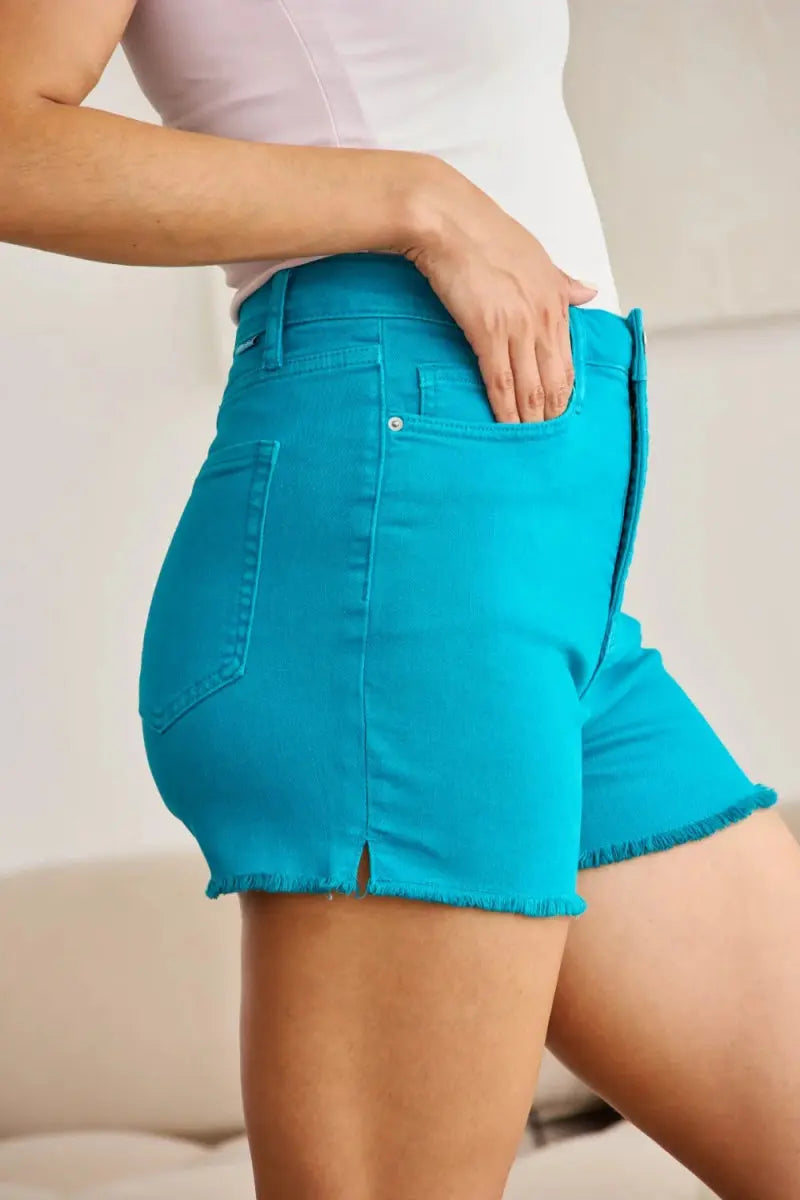 Trendsi High Waist Denim Shorts Tummy Control
