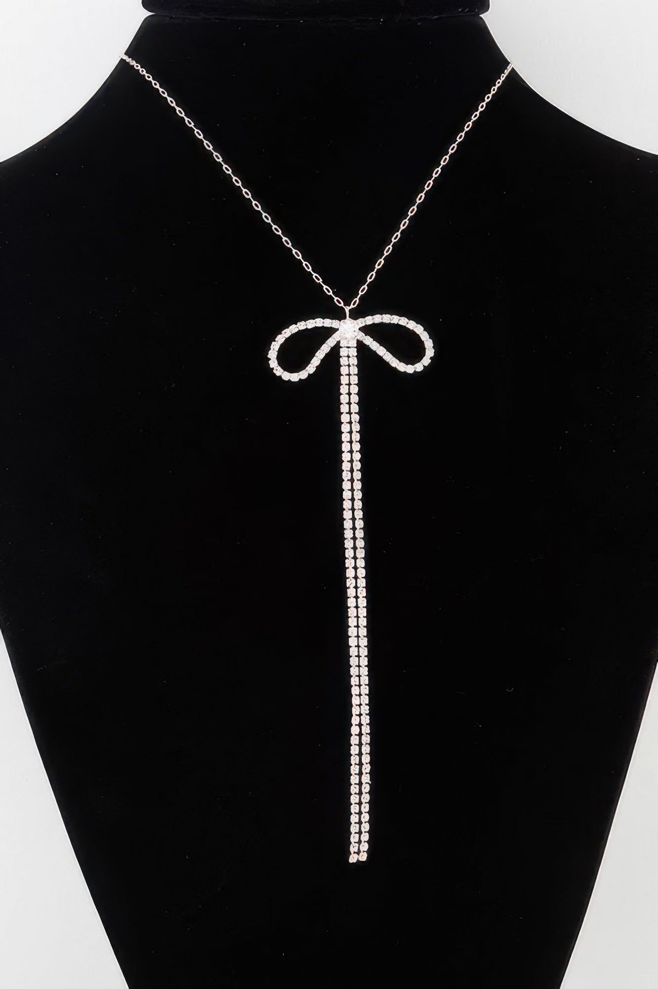 Rhinestone Bow Necklace
