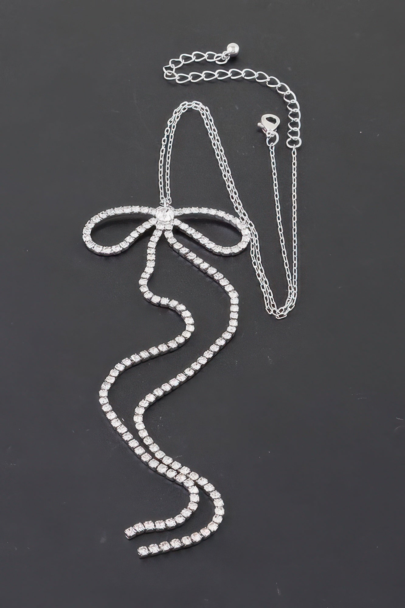 Rhinestone Bow Necklace