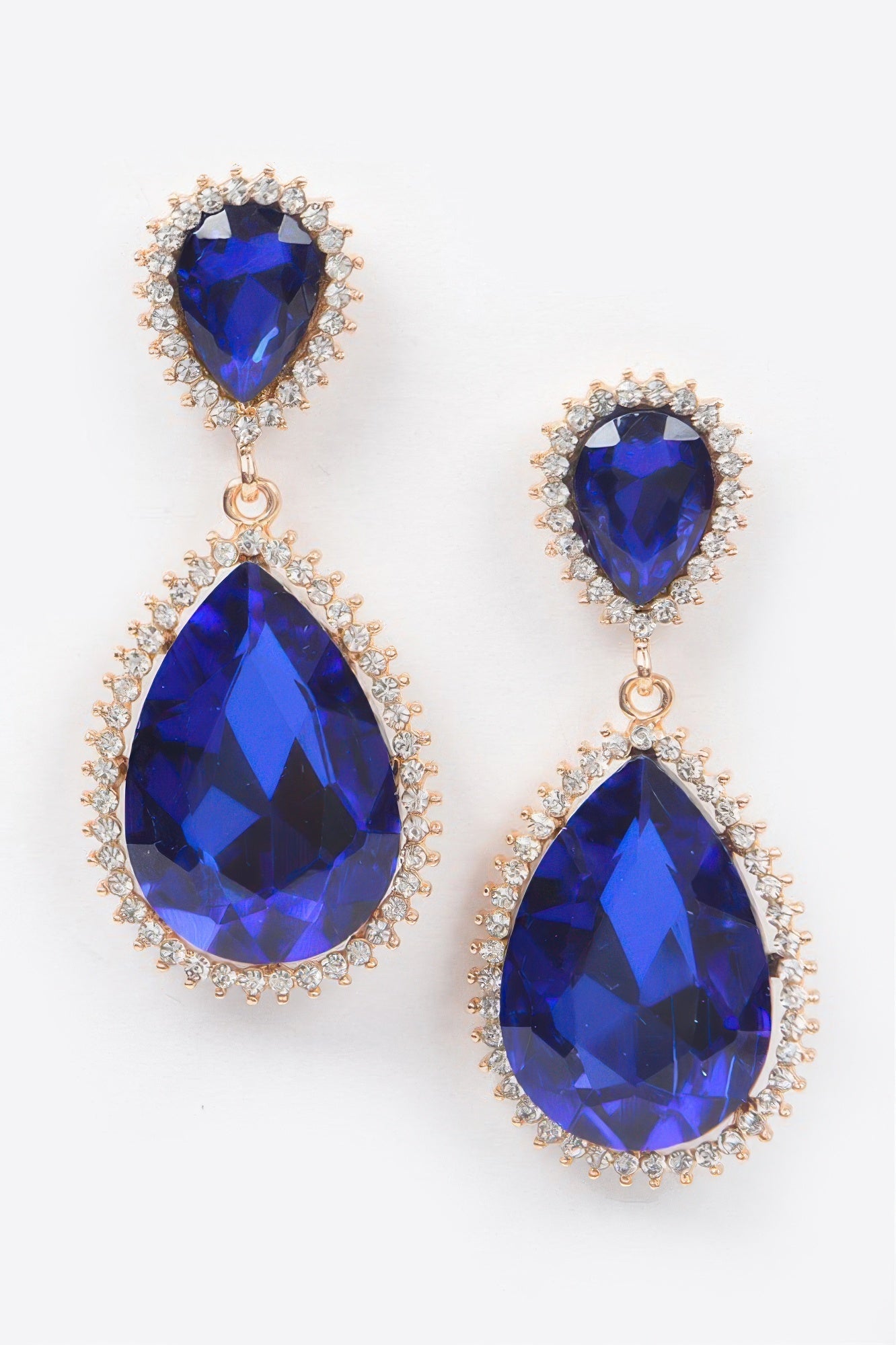 Rhinestone Dangle Earrings 2.25"