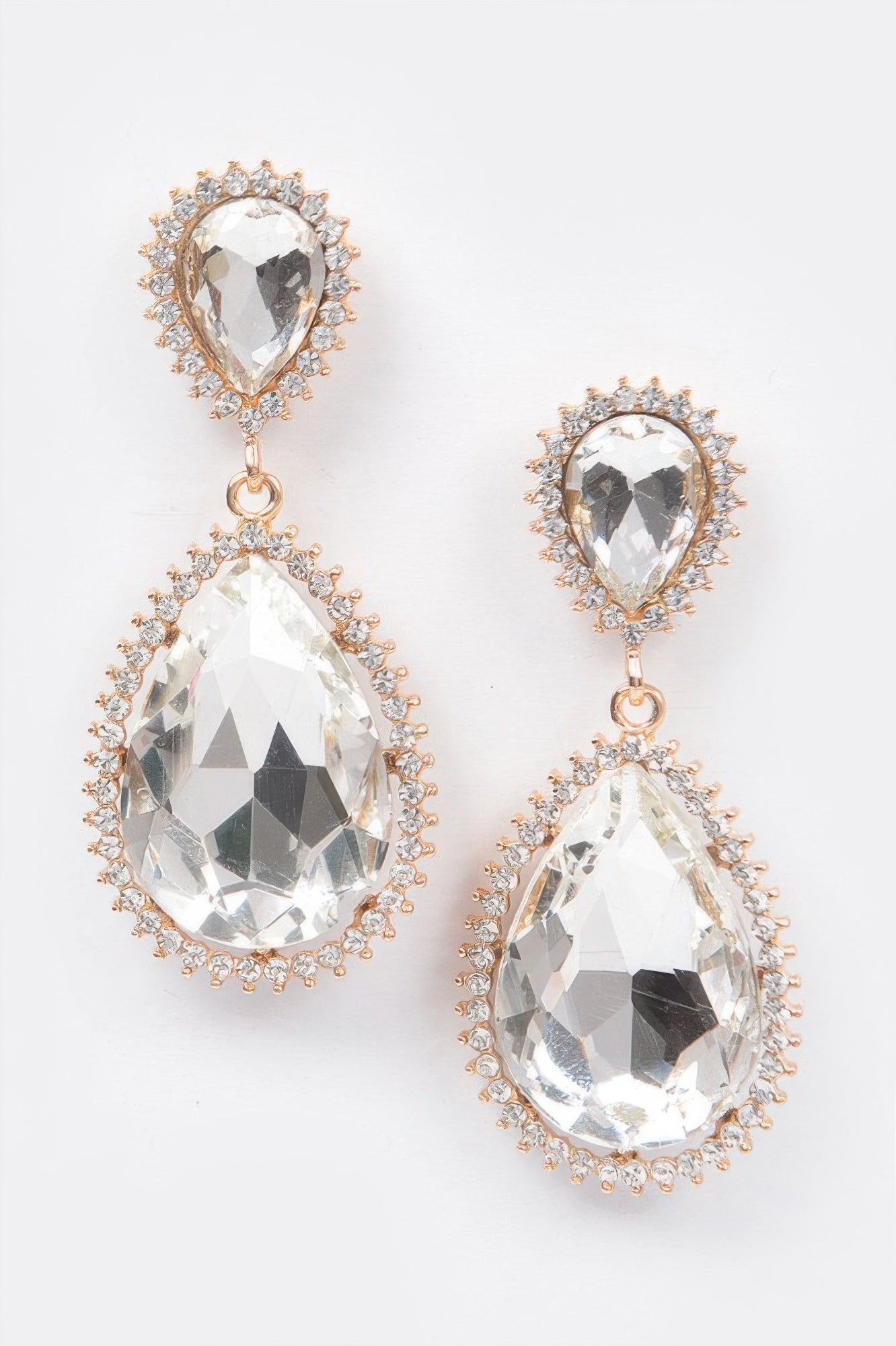 Rhinestone Dangle Earrings 2.25"
