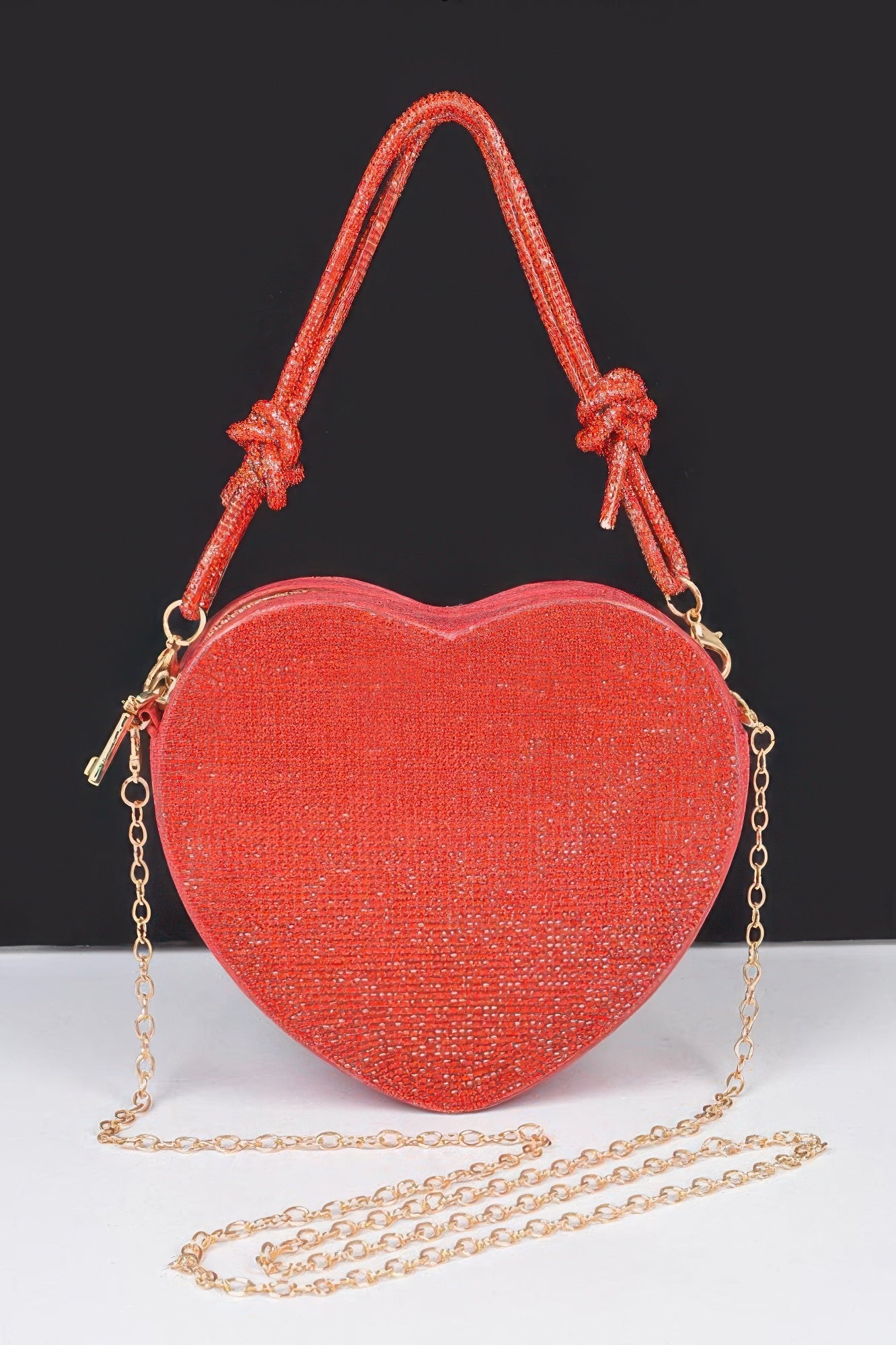 Rhinestone Heart Shape Clutch