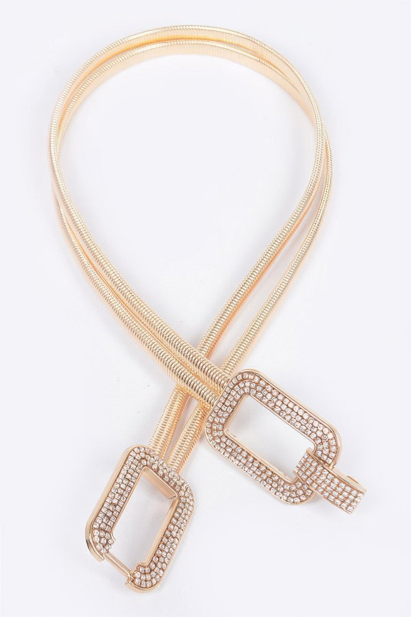 Rhinestone Metal Stretch Belt