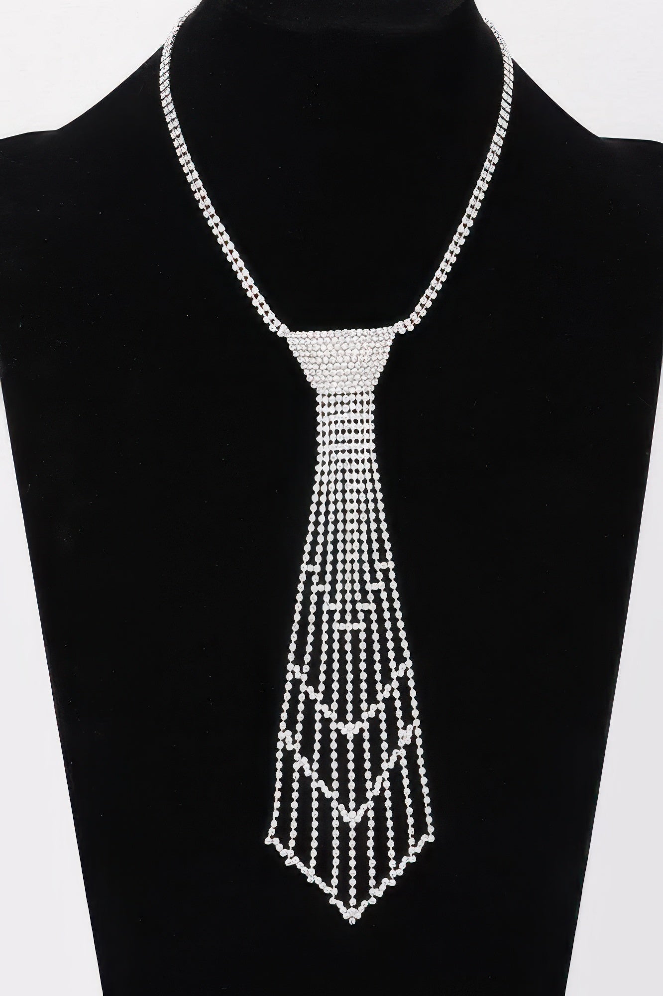 Rhinestone Necktie Necklace