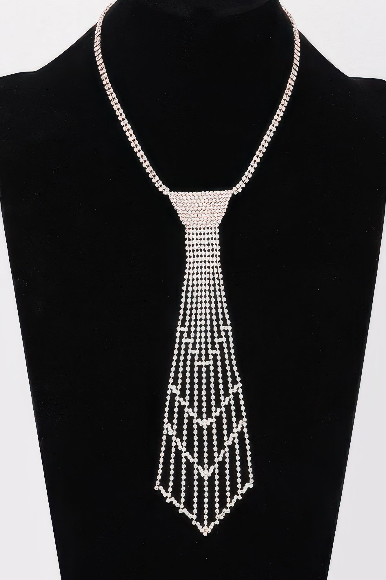Rhinestone Necktie Necklace