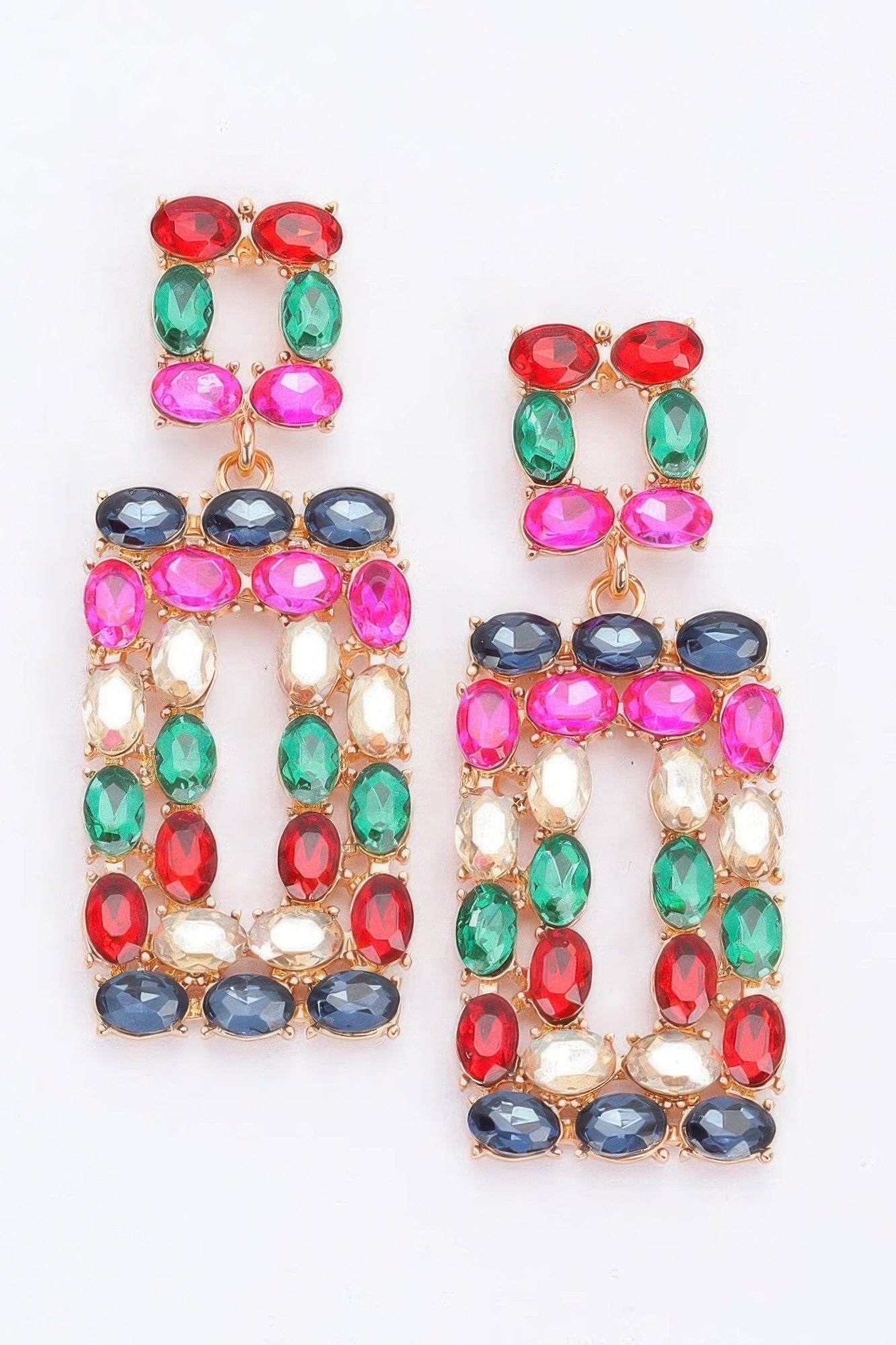 Rhinestone Rectangle Earring