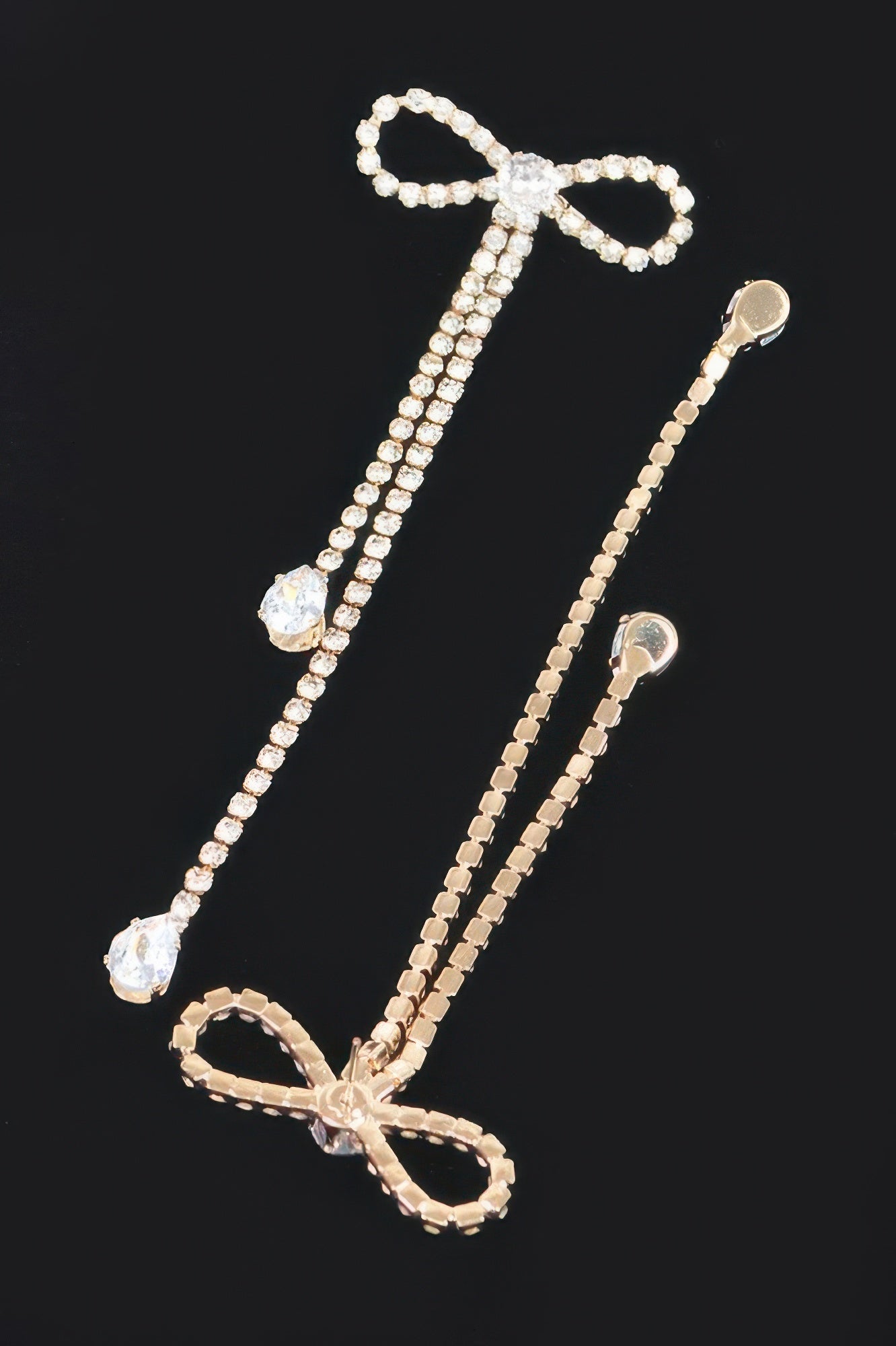 Rhinestone Ribbon Earring