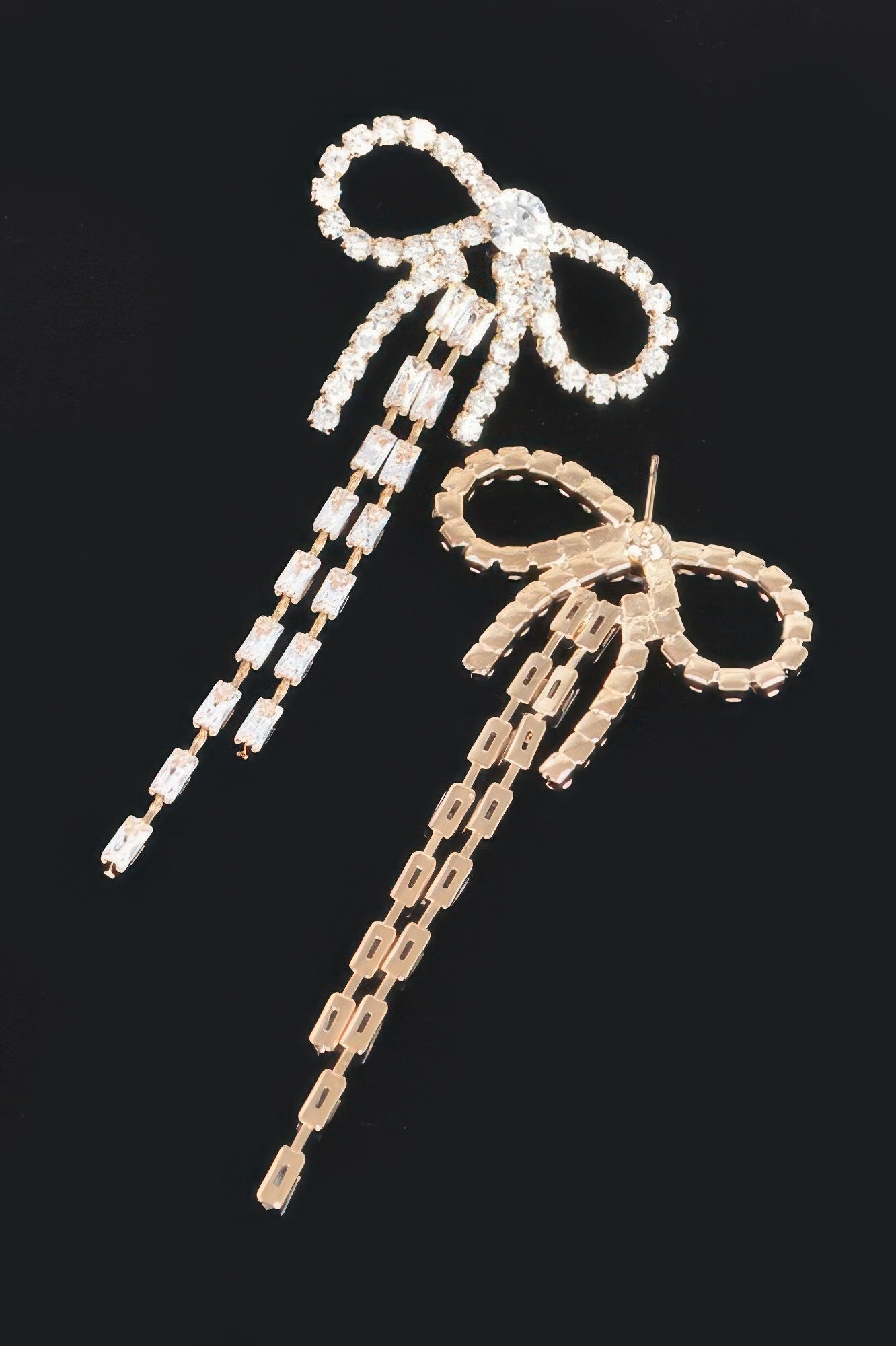 Rhinestone Ribbon Earring