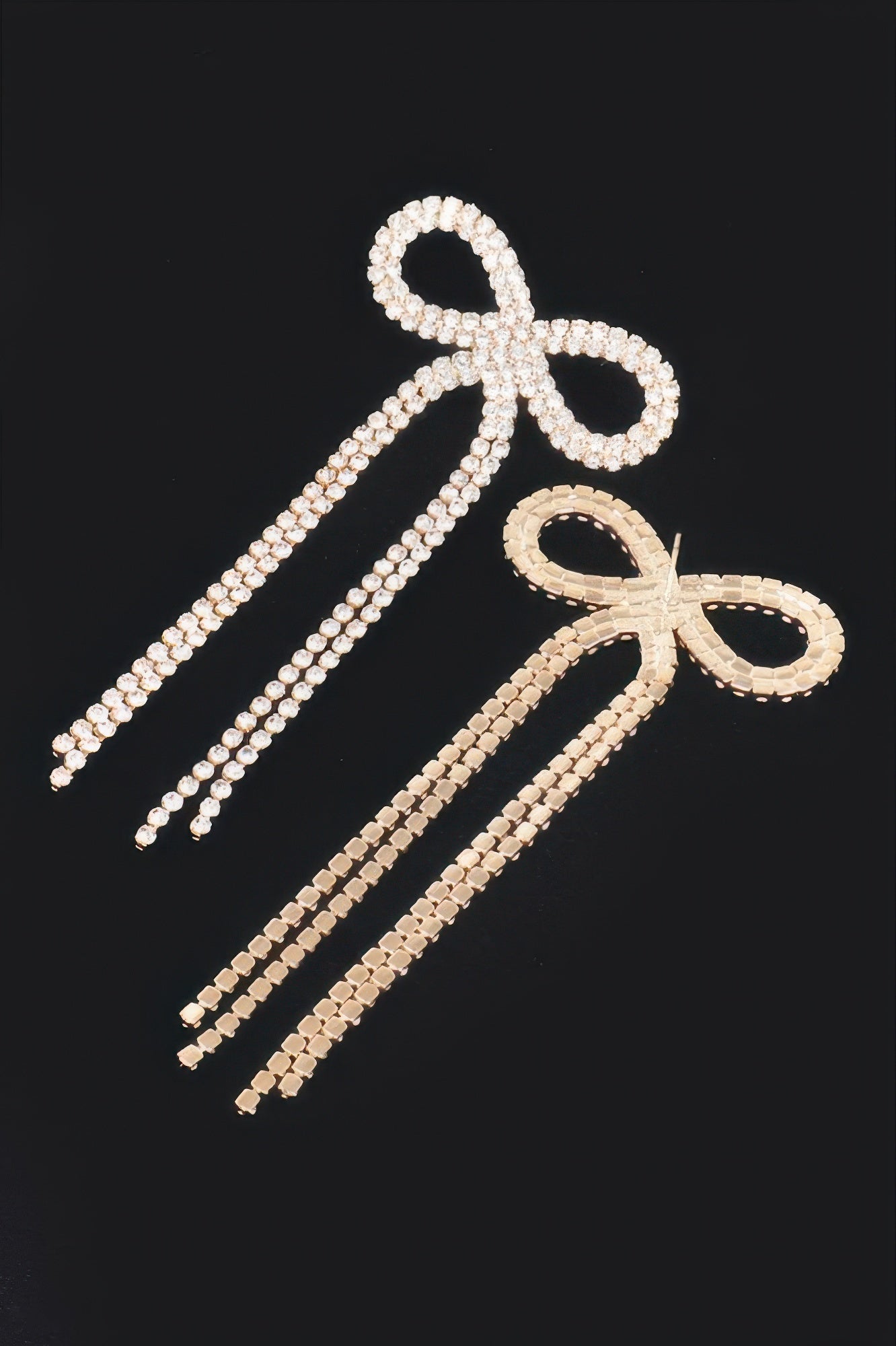 Rhinestone Ribbon Earring