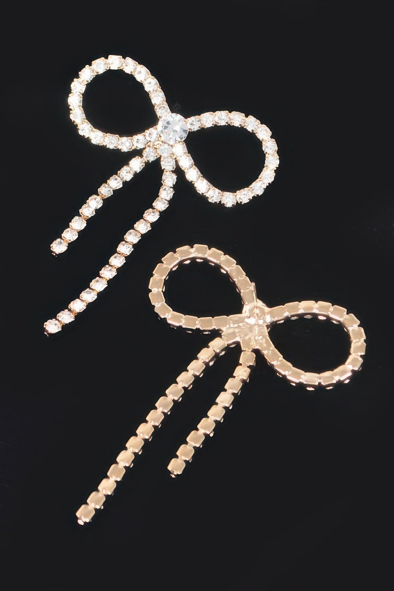 Rhinestone Ribbon Earring