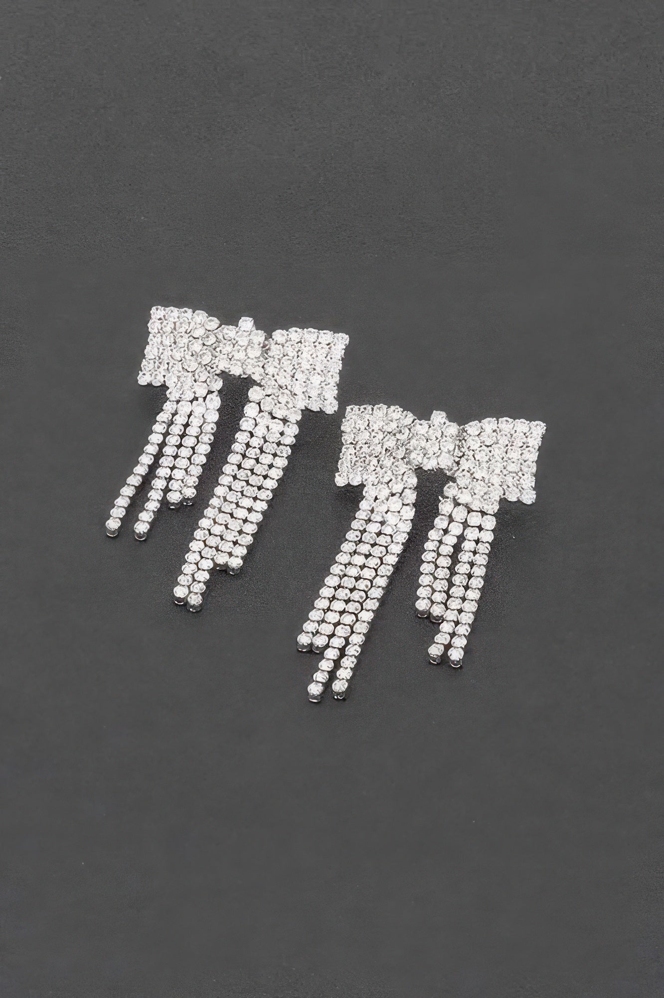Rhinestone Ribbon Earrings