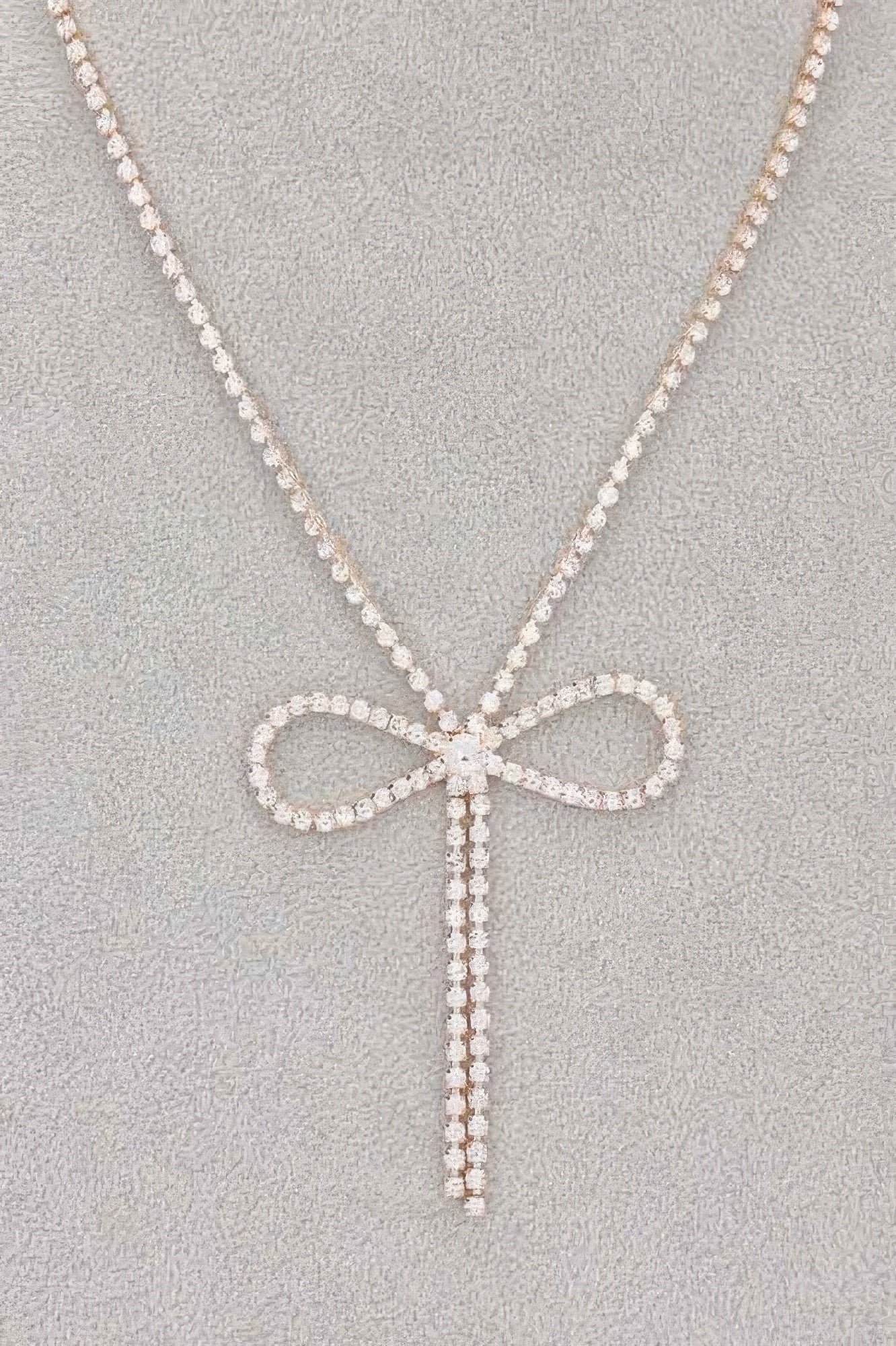 Rhinestone Ribbon Necklace
