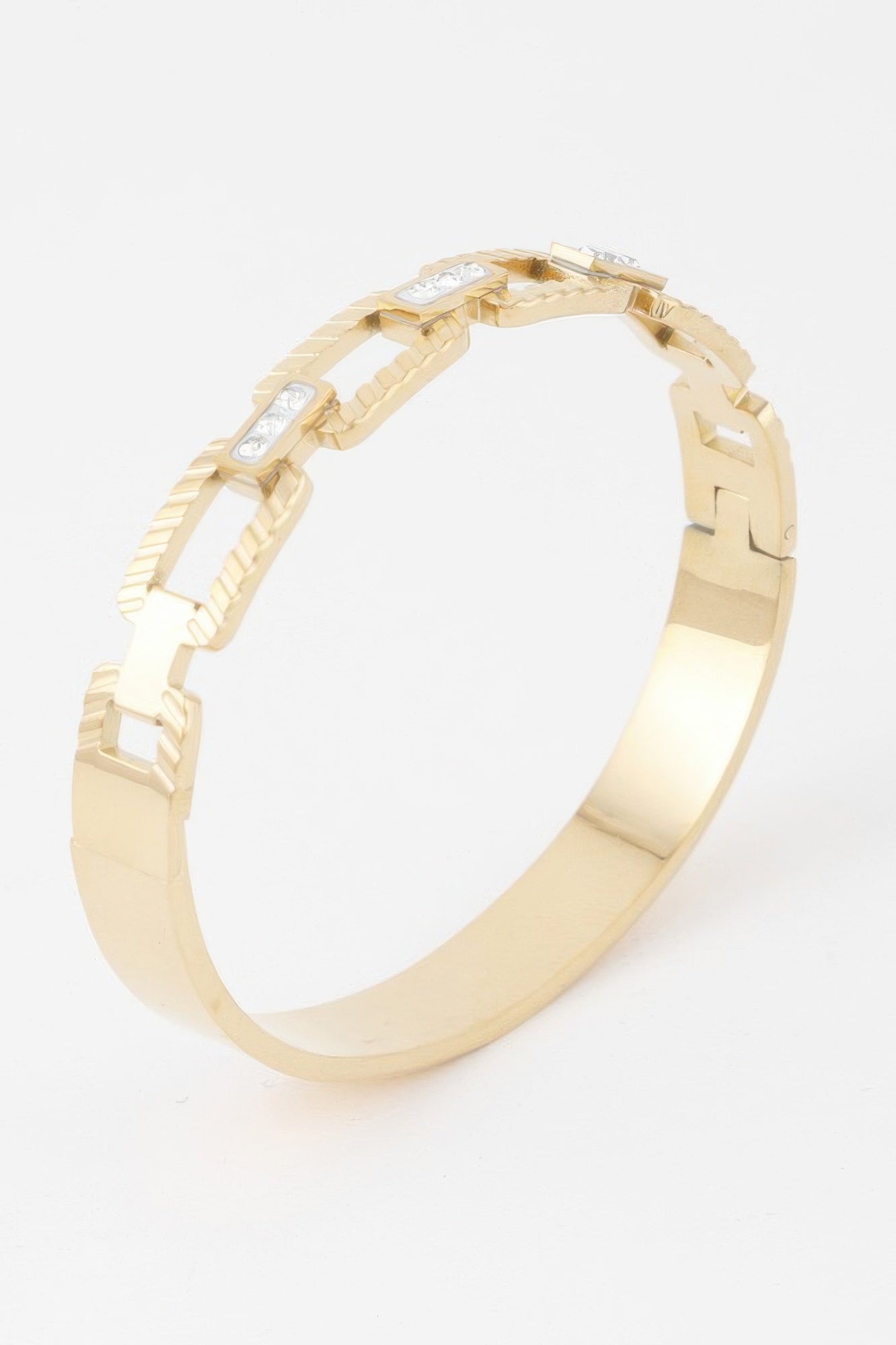 Ribbed Chain Clasp Bracelet