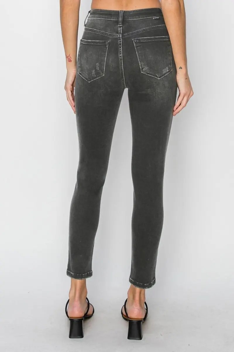T-Shirts Trendsi RISEN High Rise Skinny Jeans Women's USA Made Denim Stretch Fit