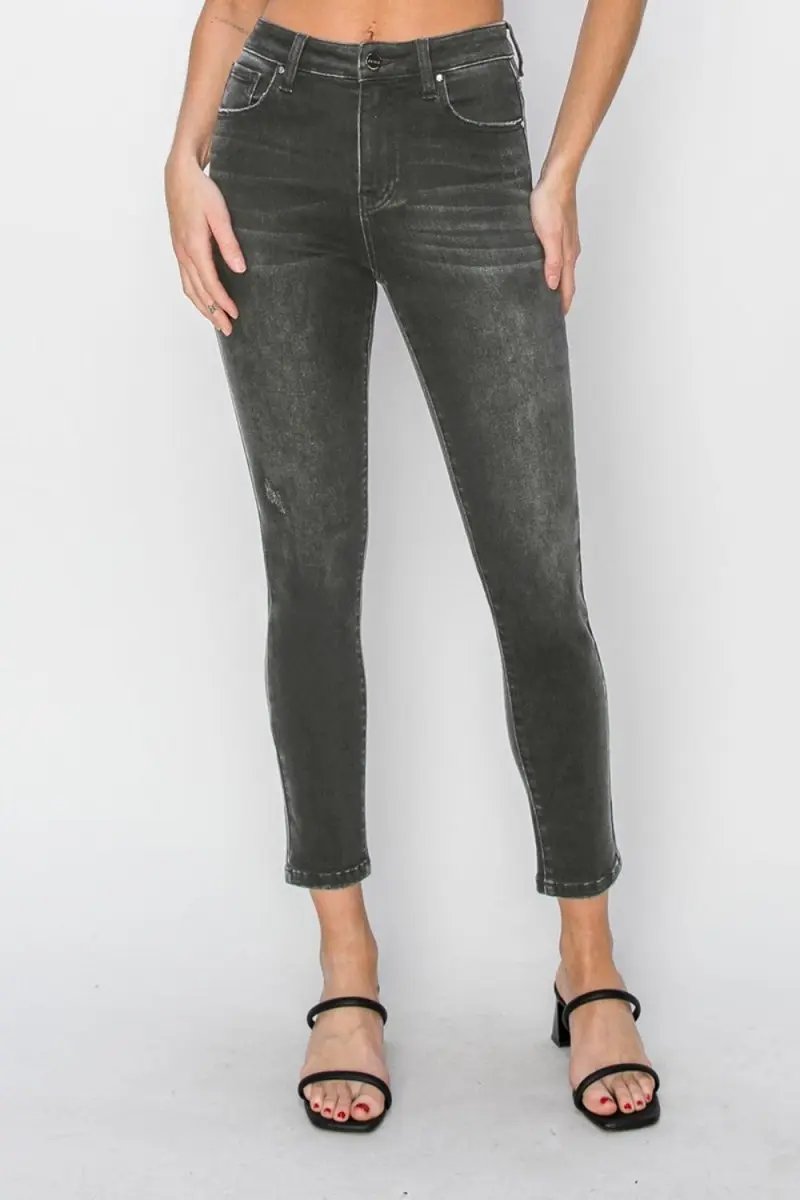 T-Shirts Trendsi RISEN High Rise Skinny Jeans Women's USA Made Denim Stretch Fit
