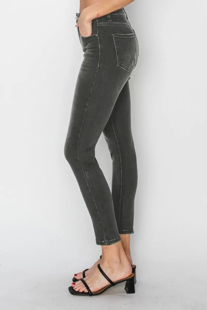 T-Shirts Trendsi RISEN High Rise Skinny Jeans Women's USA Made Denim Stretch Fit