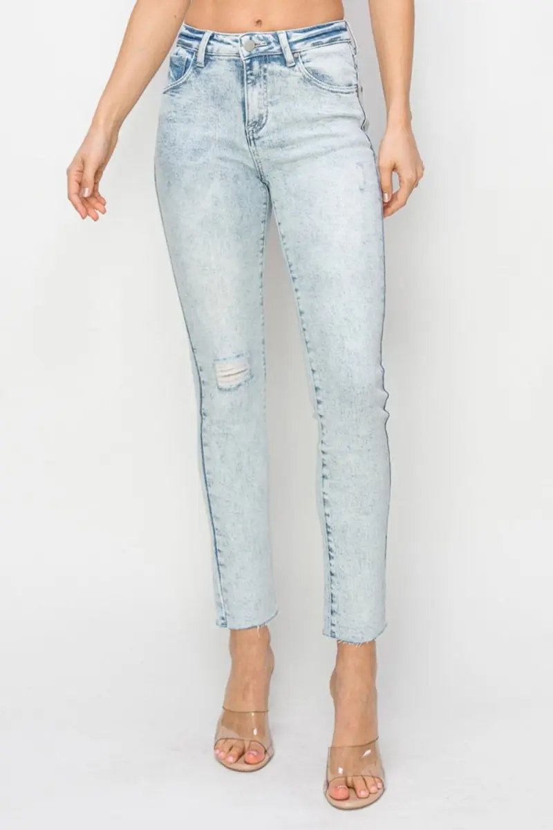 Shoes Trendsi Risen Jeans Women's High Rise Distressed Skinny Jeans USA Ship