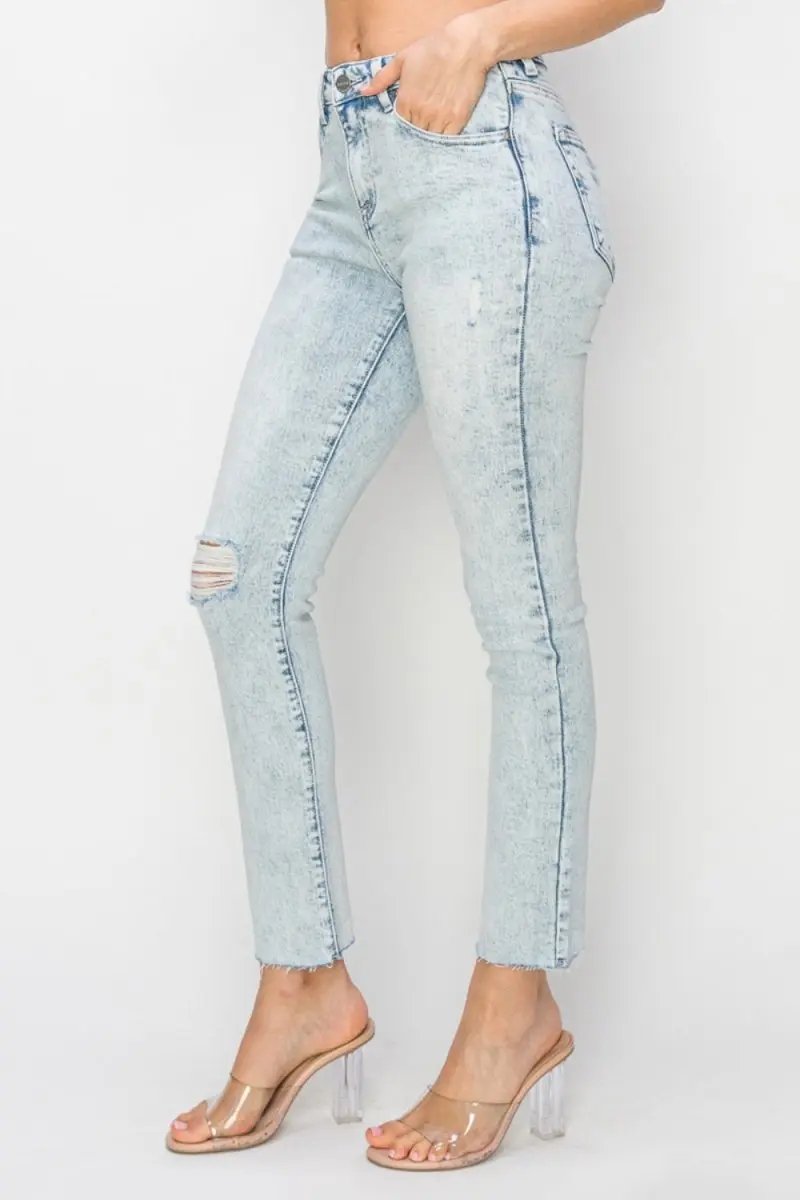 Shoes Trendsi Risen Jeans Women's High Rise Distressed Skinny Jeans USA Ship