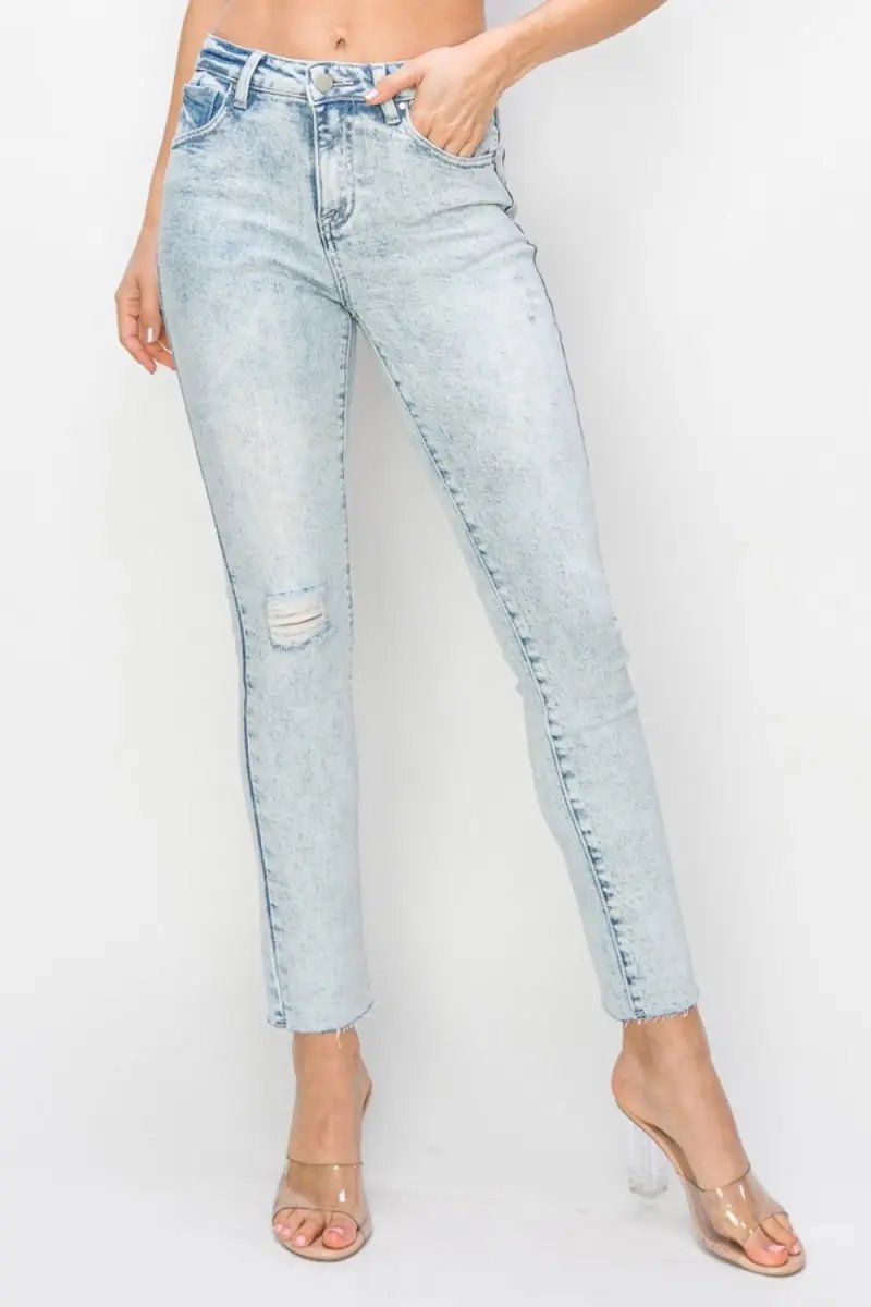 Shoes Trendsi Risen Jeans Women's High Rise Distressed Skinny Jeans USA Ship