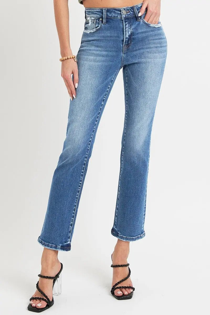 Jeans & Denim Trendsi RISEN Denim Jeans Women's Casual Ankle Straight Leg + Pockets