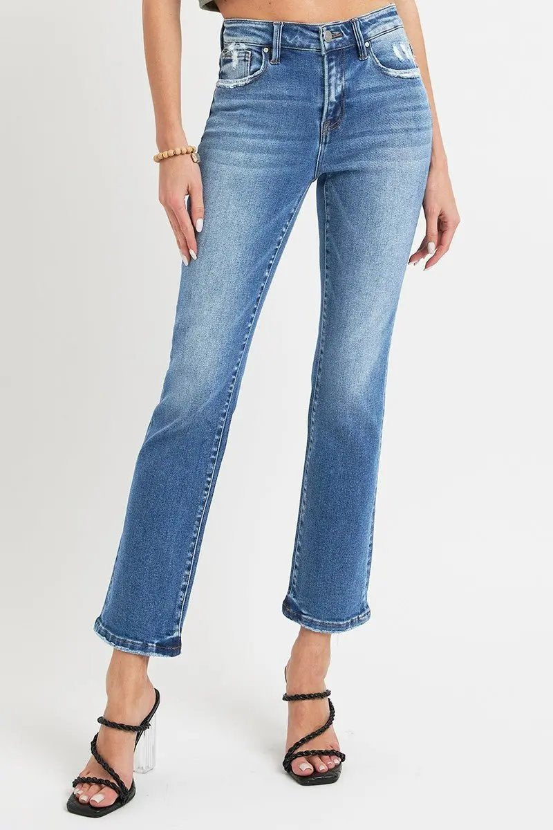 Jeans & Denim Trendsi RISEN Denim Jeans Women's Casual Ankle Straight Leg + Pockets