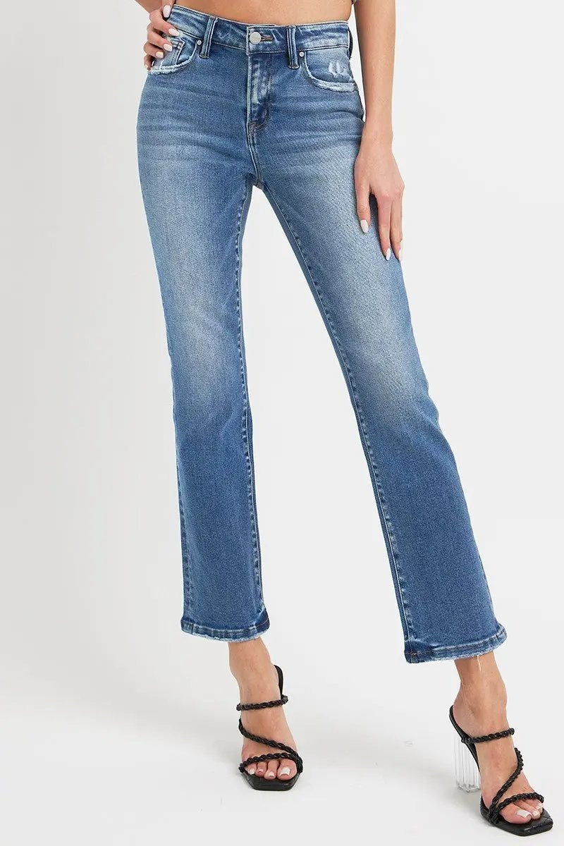 Jeans & Denim Trendsi RISEN Denim Jeans Women's Casual Ankle Straight Leg + Pockets