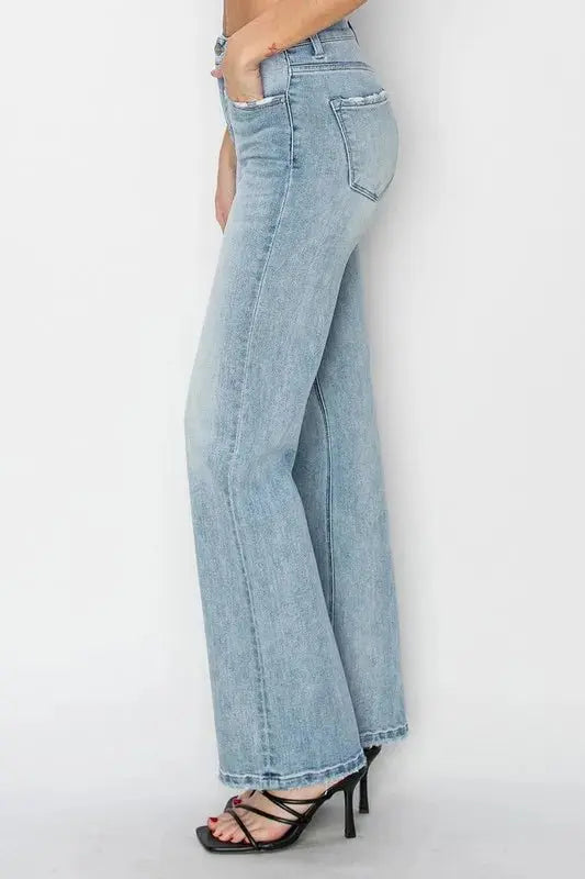 T-Shirts Trendsi High Rise Straight Jeans Women's Everyday Denim Slimming Fit