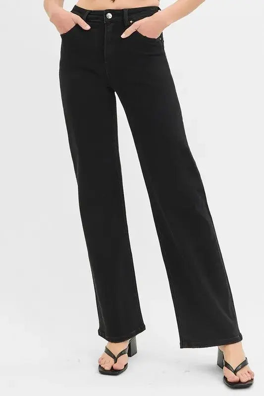 Accessories Trendsi RISEN High Rise Wide Leg Jeans Women's Retro Style Denim - Comfy Fit