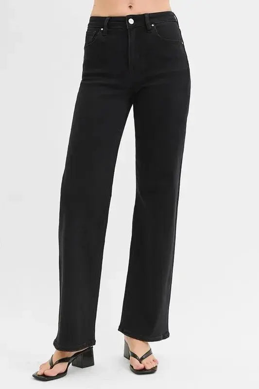 Accessories Trendsi RISEN High Rise Wide Leg Jeans Women's Retro Style Denim - Comfy Fit