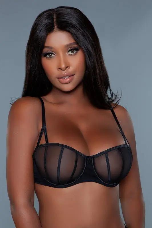 Pants Premium BE WICKED Sabrina Balconette Bra - Black, Size 34A, Underwire Support, Adjustable Straps