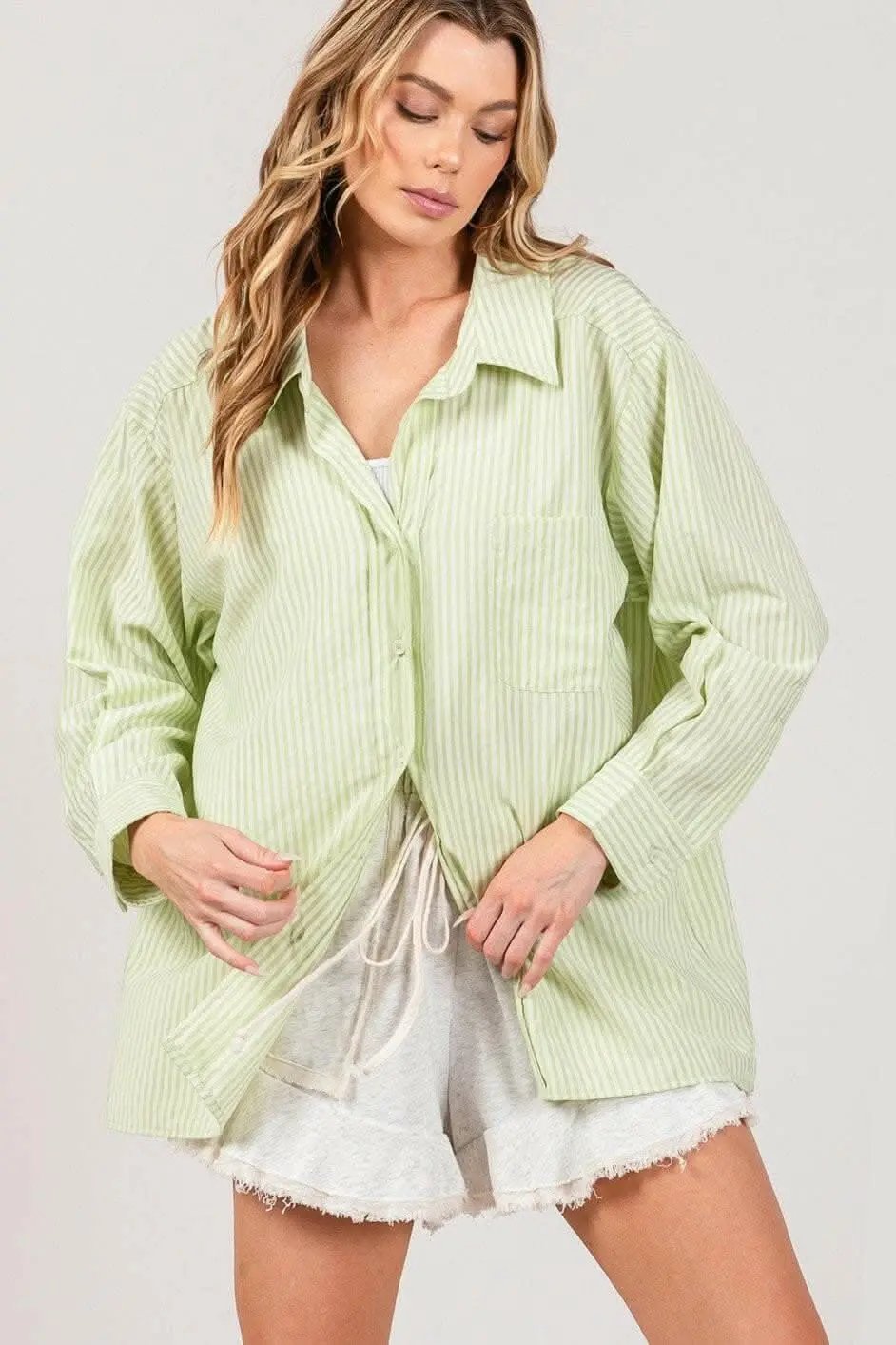 Shirts Trendsi Striped Dress Shirt Women's Office Button-Up Top Refined Fit