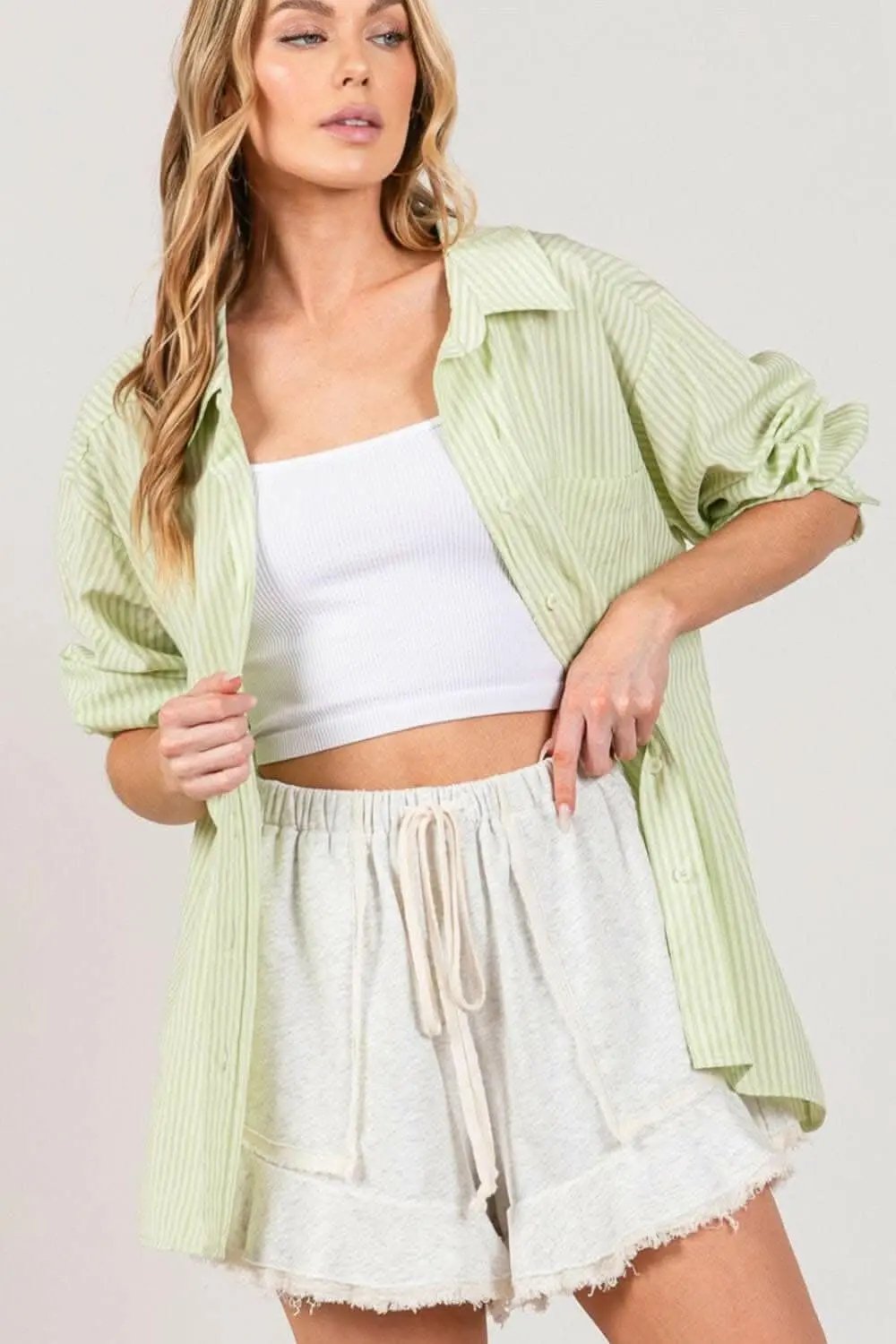 Shirts Trendsi Striped Dress Shirt Women's Office Button-Up Top Refined Fit