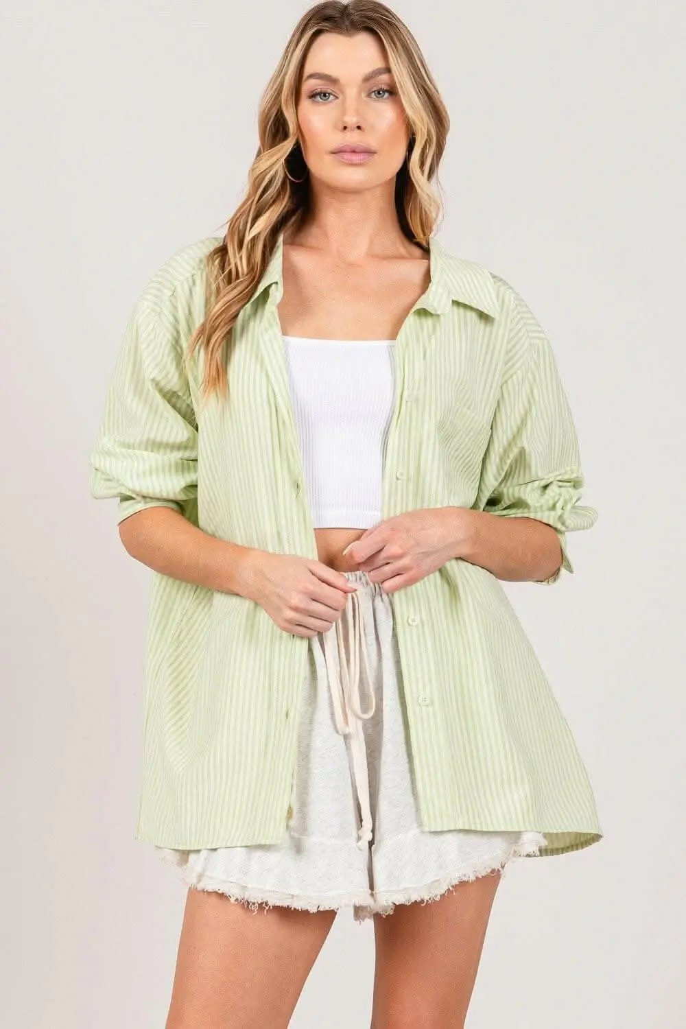 Shirts Trendsi Striped Dress Shirt Women's Office Button-Up Top Refined Fit