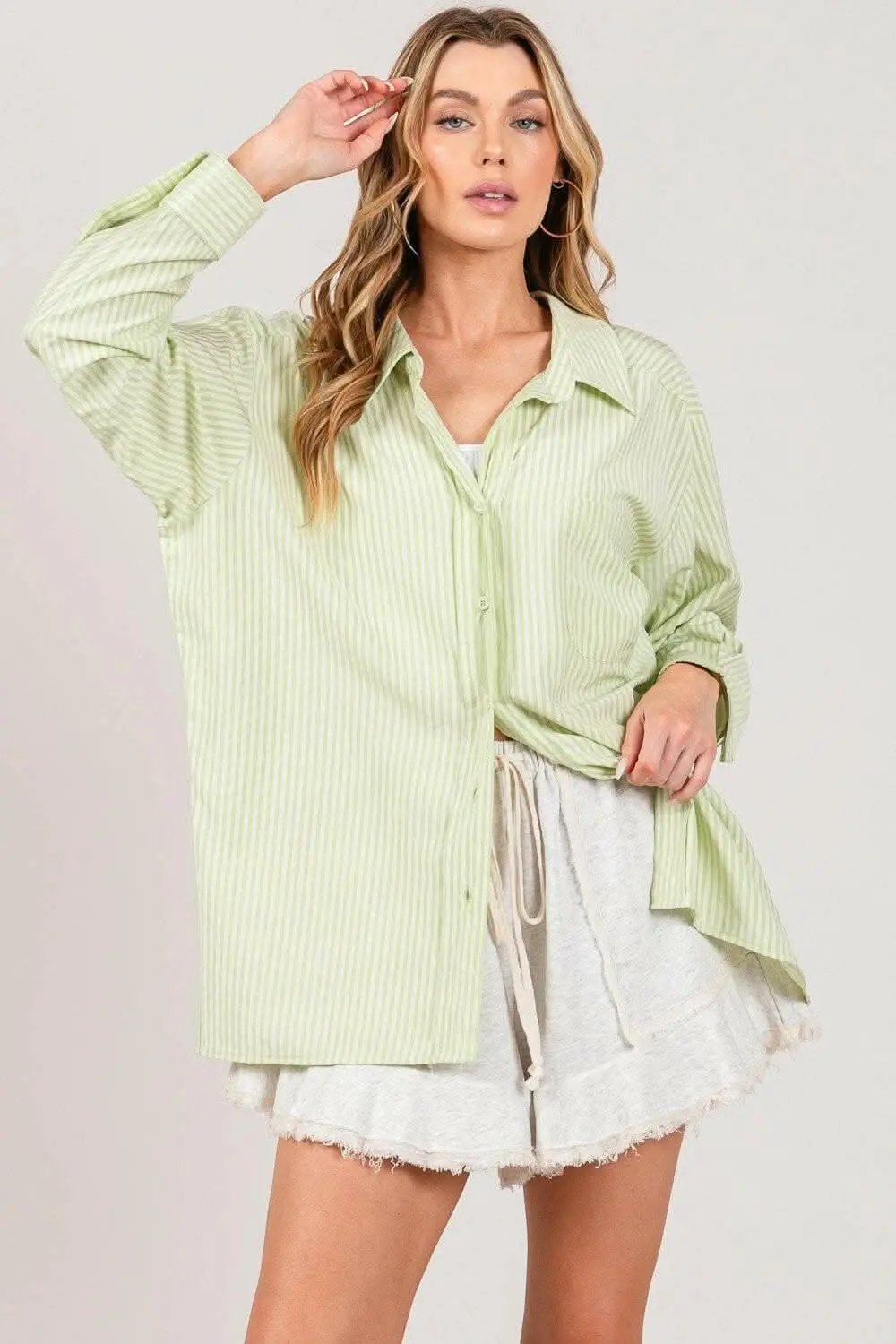 Shirts Trendsi Striped Dress Shirt Women's Office Button-Up Top Refined Fit
