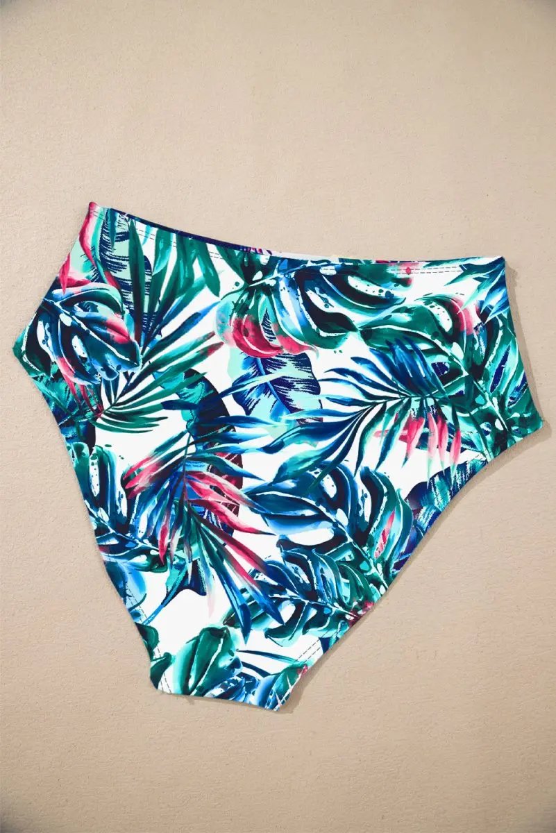 Shorts Love Salve Green Floral Tankini Women's Vacation Swimsuit Tummy Control Set