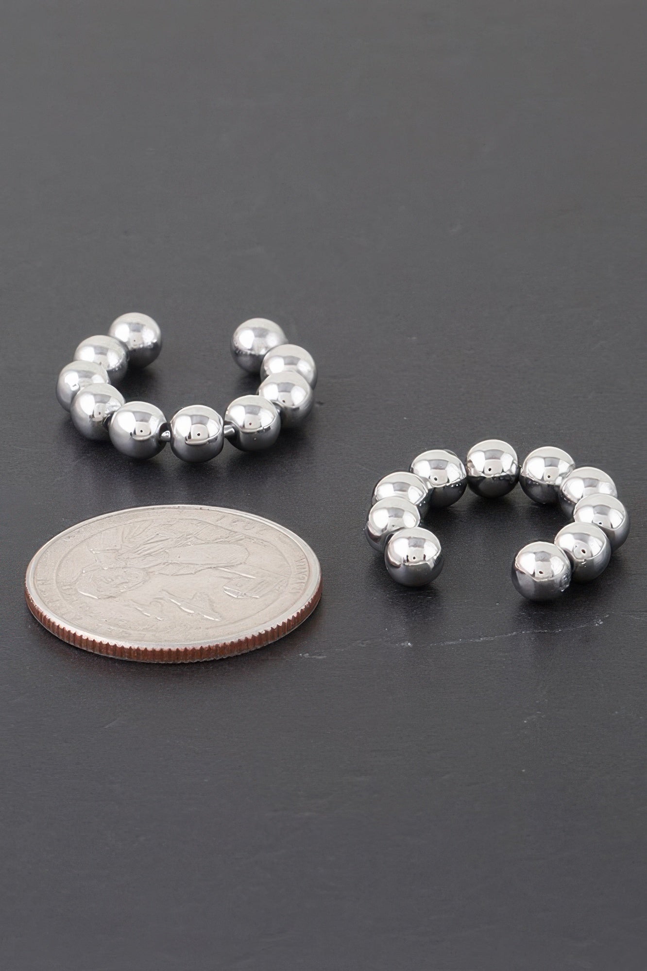 Shiny Beaded Hoop Earrings