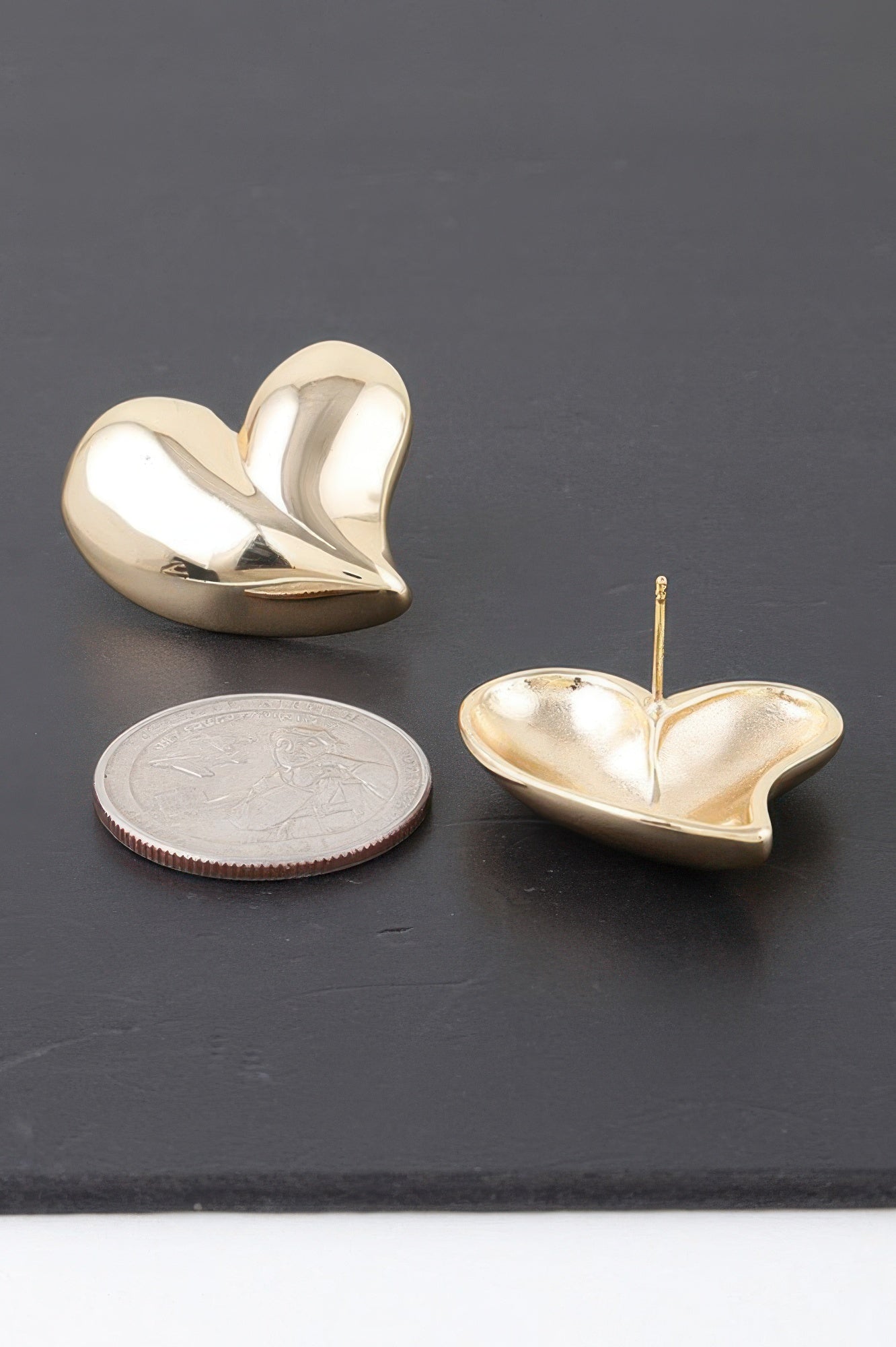 Shiny Twin Hearts Earrings