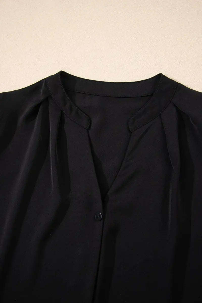 Women's Short Sleeve Blouse Blouse - Notched Short Sleeve - Women's Everyday Top