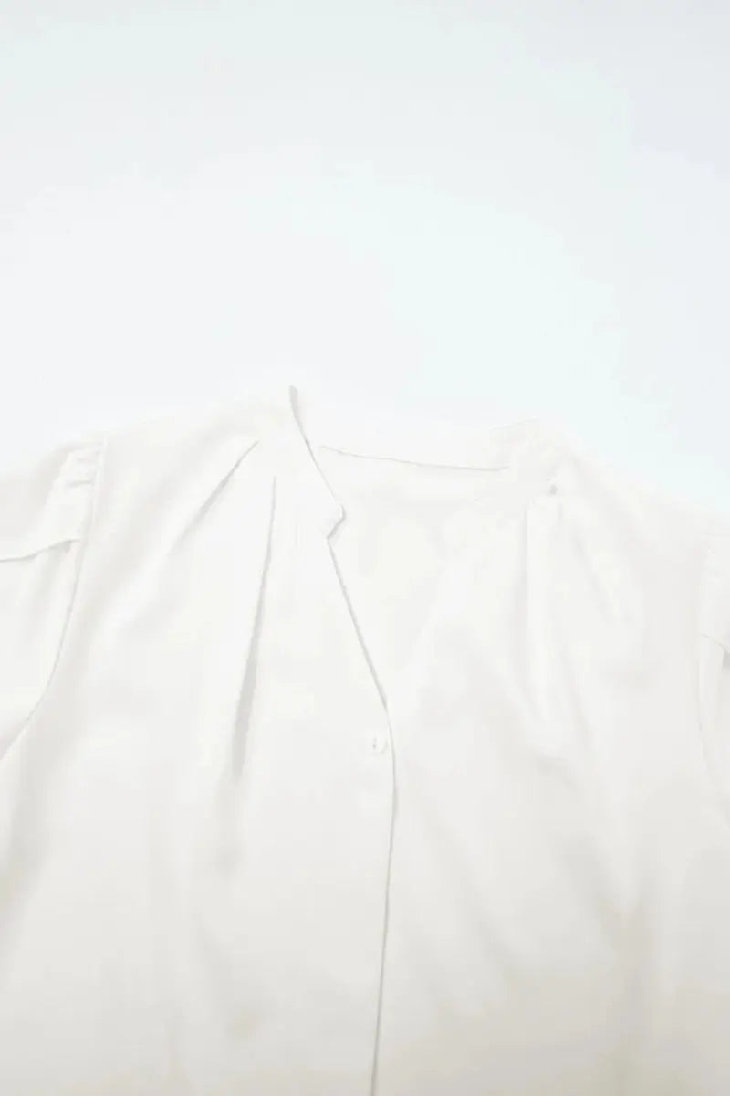 Women's Short Sleeve Blouse Blouse - Notched Short Sleeve - Women's Everyday Top