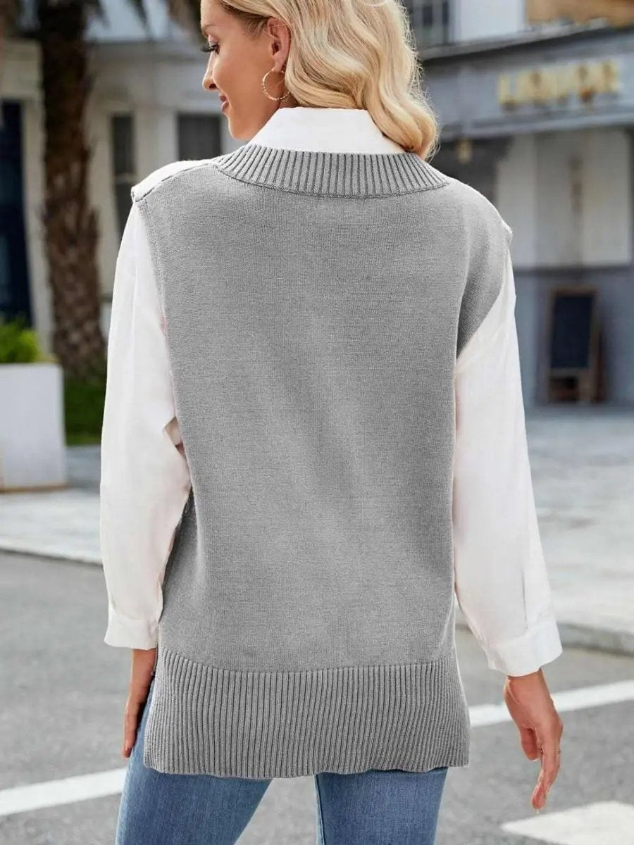 Sweater Vest - V-Neck Acrylic - Women's Layering Fashion