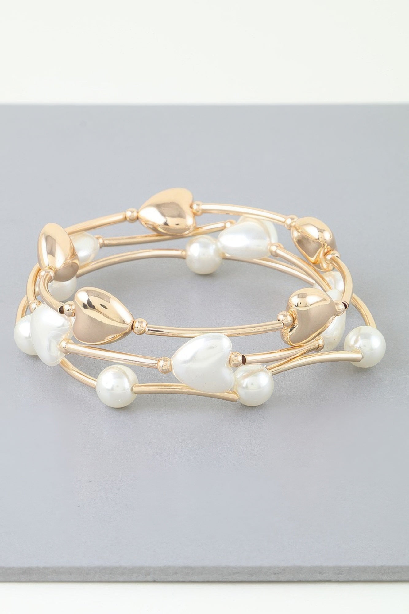 Simple Heart Beaded Wrap Bracelet
