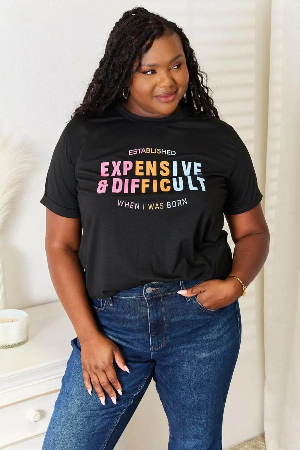 T-Shirts Trendsi TIKTOK - Simply Love Graphic Tee - Opaque, Stretchy & Comforta