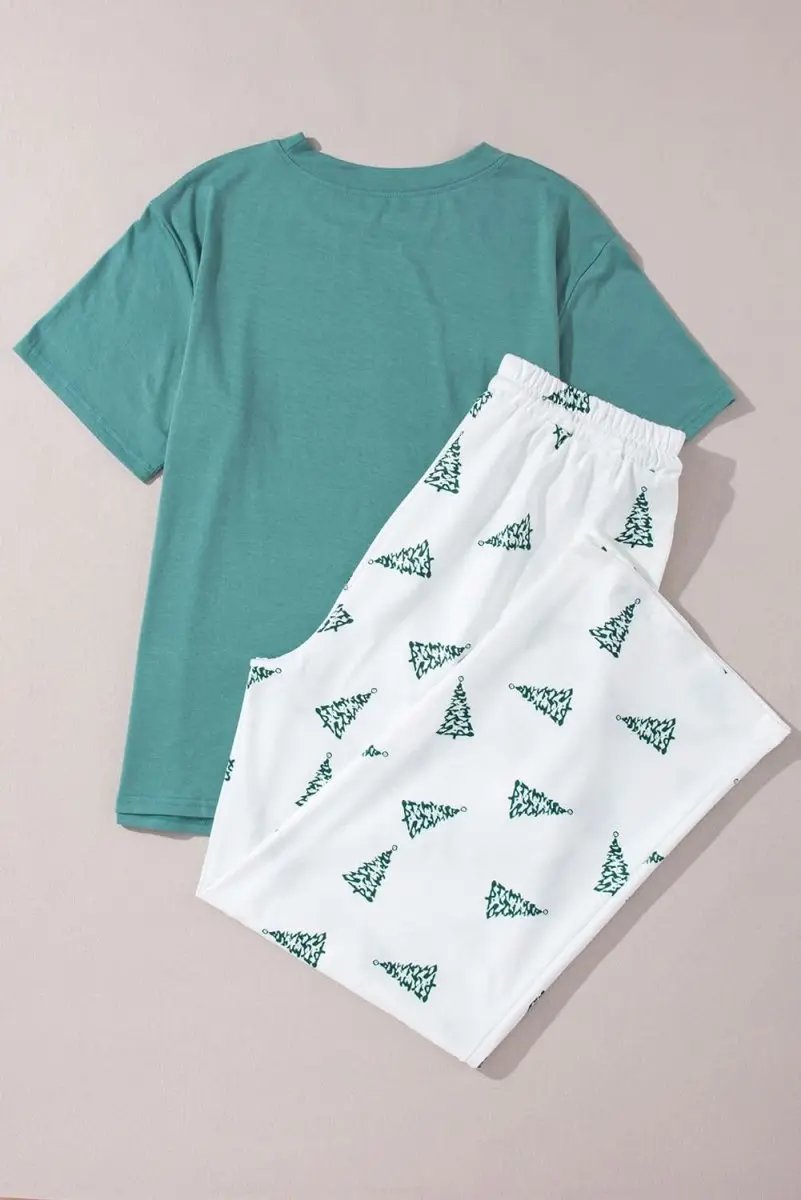 Pants Love Salve Skobeloff Print Women's Holiday Loungewear Set - Festive, Cozy