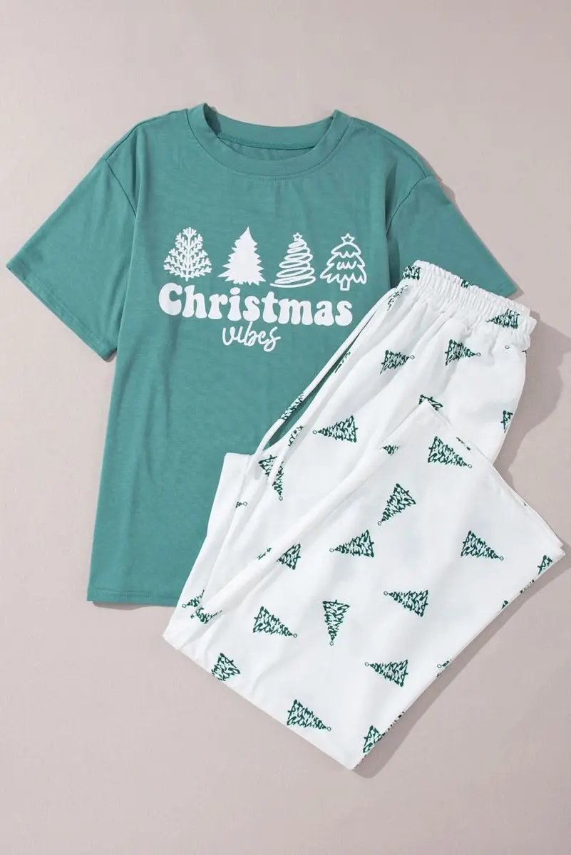 Pants Love Salve Skobeloff Print Women's Holiday Loungewear Set - Festive, Cozy