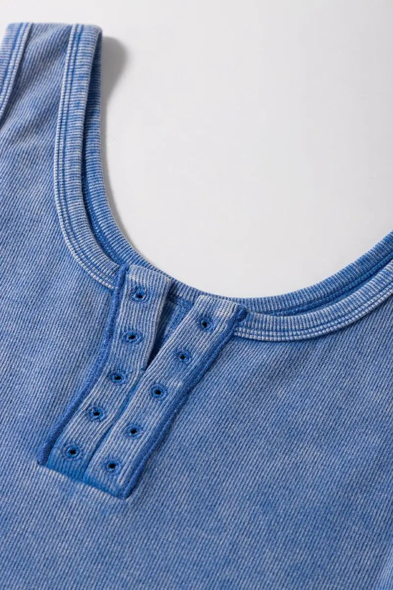Love Salve Women's Ribbed Tank Top Mineral Wash — Casual Summer Essential