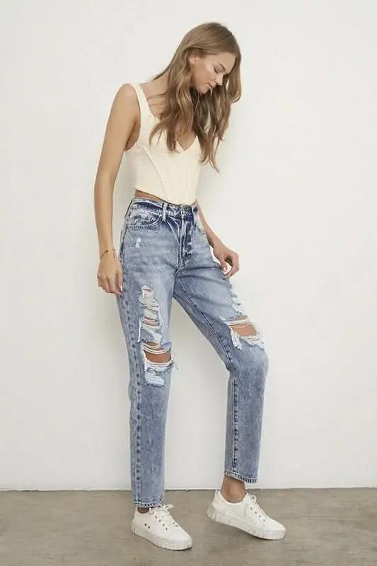Women's Jeans Jeans - Comfortable Fit - Slim Boyfriend Style