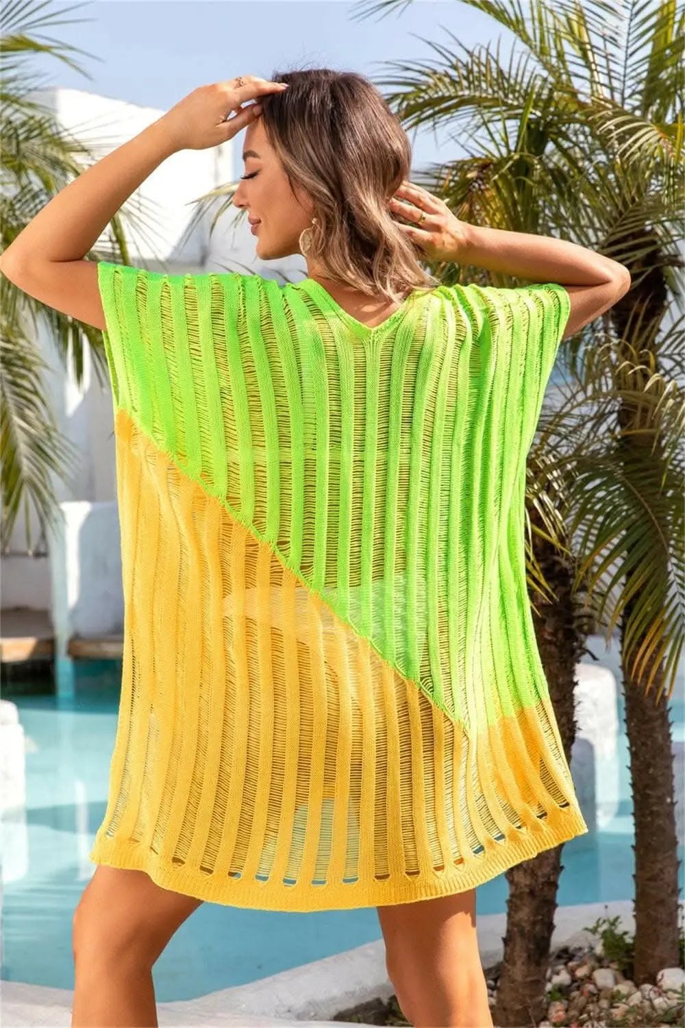 Trendsi Beach Cover-Up Sheer Lightweight Flowy Top