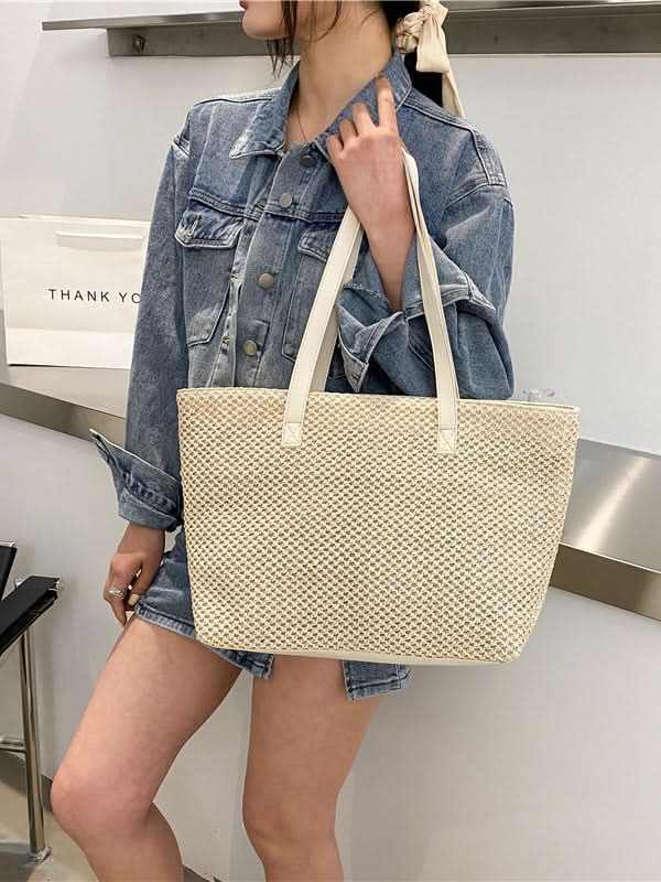 Accessories Trendsi Woven Tote Bag Women's Solid Color Versatile Handbag, Stylish & Functional